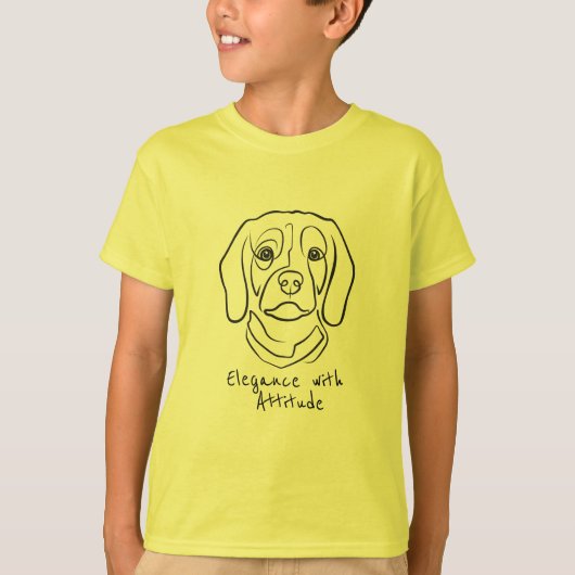 ビーグル ラインアート, 態度にエレガンス Tシャツ (正面)
