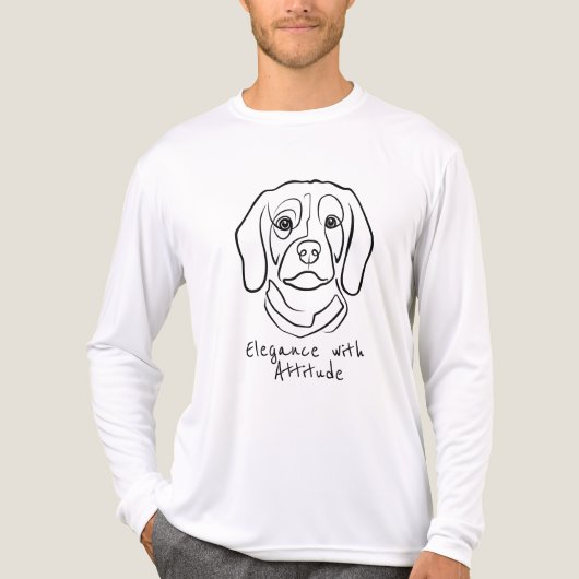 ビーグル ラインアート、態度のあるエレガンス トライブレンドTシャツ (正面)