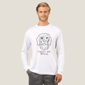 ビーグル ラインアート、態度のあるエレガンス トライブレンドTシャツ (正面全体)