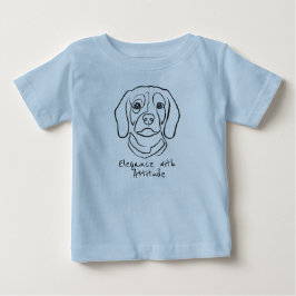 ビーグル ラインアート、態度のあるエレガンス ベビーTシャツ