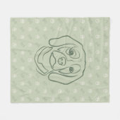 ビーグル ラインアート - 気品ある態度 フリースブランケット (正面(横))
