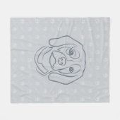 ビーグル ラインアート - 気品ある態度 フリースブランケット (正面(横))