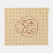 ビーグル ラインアート - 気品ある態度 フリースブランケット (正面(横))