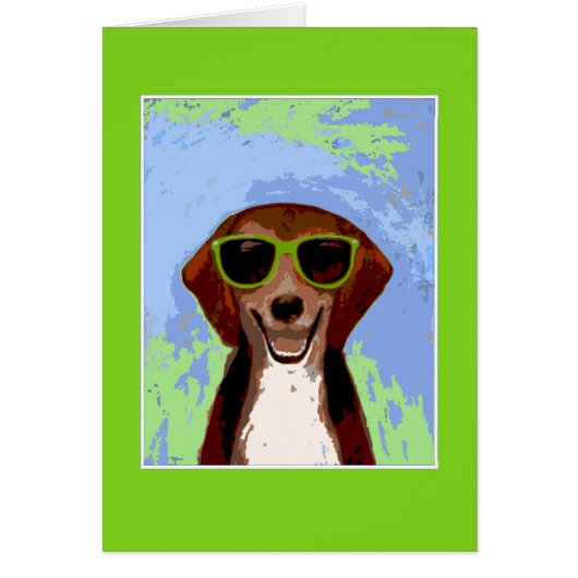 ビーグル – 緑のフレーム (正面)