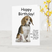 ビーグル 誕生日カード カード (黄色い花)