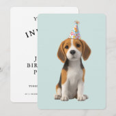 ビーグル 誕生日パーティー 招待状 (正面/裏面)