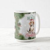 ビーグル 面白い 犬の駒 クリスマス コーヒーマグ コーヒーマグカップ (正面右)