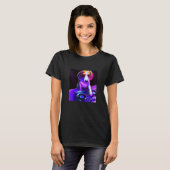 ビーグル DJ Vaporwave おしゃれ 犬 メンズ レディース 男性 女性 少年 Tシャツ (正面フル)