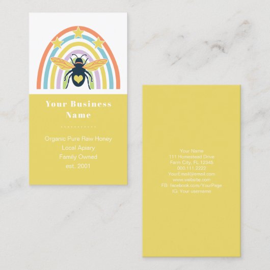 ビーケモダンーパーアピールハオーガニックニーレトロレインボー 名刺 (正面/裏面)