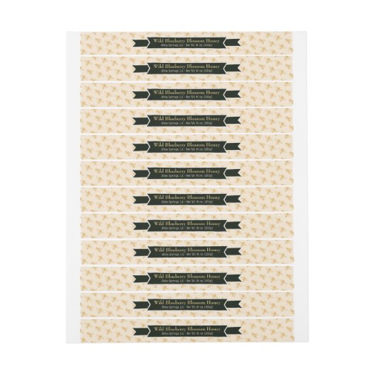 ビーコロニーハニージャールリッドゴルデンロッド ラップアラウンドラベル (シート)