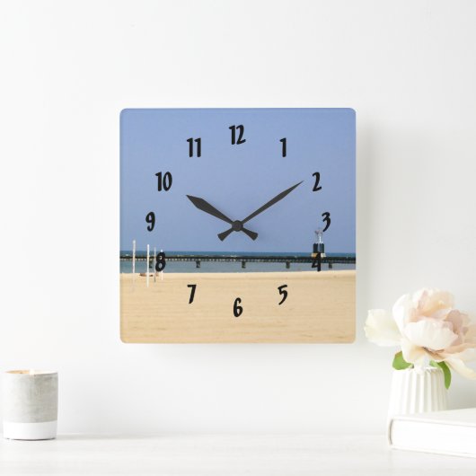 ビーコンライトオブミシガンショアーズ スクエア壁時計 (ホーム)