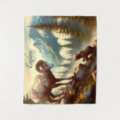 ビーゴンシープグリズリークブマウンテンを探索 タペストリー (正面)