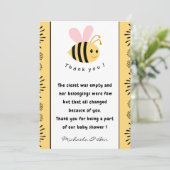 ビーサンキューカードスイートビー缶として赤ちゃんシャワー サンキューカード (スタンド正面)