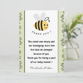 ビーサンキューカードスイートビー缶として赤ちゃんシャワー サンキューカード (スタンド正面)