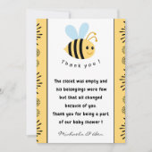 ビーサンキューカードスイートビー缶として赤ちゃんシャワー サンキューカード (正面)