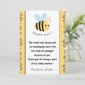 ビーサンキューカードスイートビー缶として赤ちゃんシャワー サンキューカード (スタンド正面)