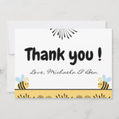 ビーサンキューカードスイートビー缶として赤ちゃんシャワー サンキューカード (正面)