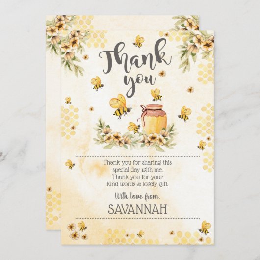 ビーサンキューカードハニービーサンキューフラット 招待状 (正面/裏面)