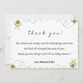 ビーサンキューカード,ベビーシャワーママへビーガール サンキューカード (正面)
