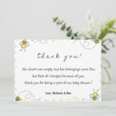 ビーサンキューカード,ベビーシャワーママへビーガール サンキューカード (スタンド正面)