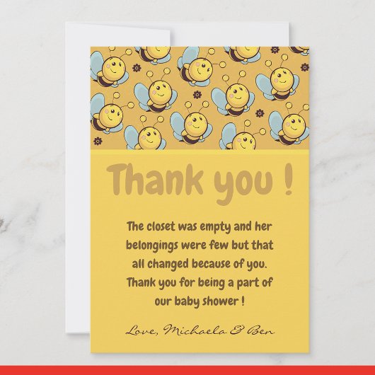 ビーサンキューカード,ベビーシャワー女の子ママへ サンキューカード