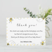 ビーサンキューカード、ベビーシャワー男女兼用 サンキューカード (スタンド正面)