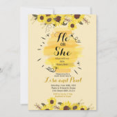 ビーサンフラワーイエロージェンダーリビール招待状 招待状 (正面)