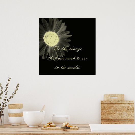 ビーザチェンジガンジー引用文 ポスター (キッチン)