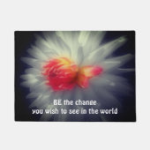 ビーザチェンジダリアフラワー感動的引用文 ドアマット (正面)