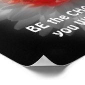 ビーザチェンジダリアフラワー感動的引用文 ポスター (角)