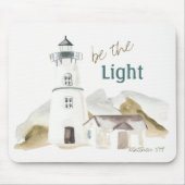 ビーザライトライトハウスウォーターカラー信仰引用文 マウスパッド (正面)