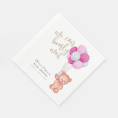 ビーシンプルリー待ちベアピンクバルーンベビーシャワー スタンダードランチョンナプキン (角)