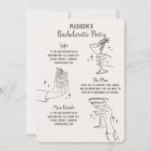 ビージュレトロカクテルパーティーバチェロレッテ招待状 (裏面)