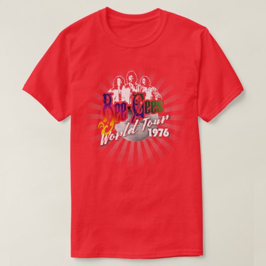 ビージーズ世界ツアー1976 Tシャツ (デザイン正面)
