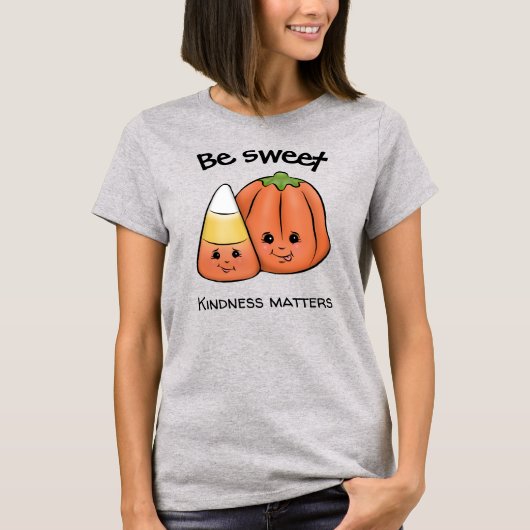 ビースイートハロウィーンキャンディコーン&パンプキン Tシャツ (正面)