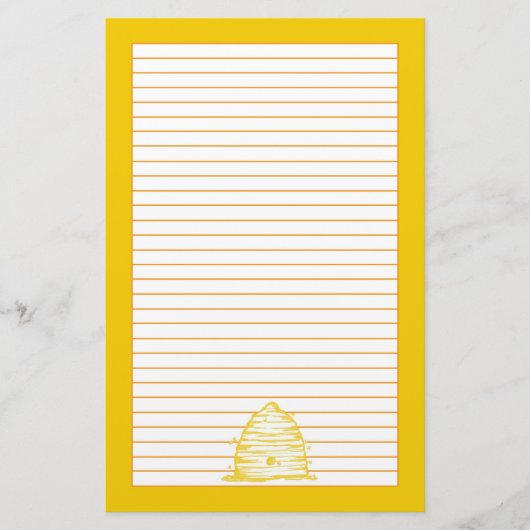 ビースケッ書プ文字の黄色い線 便箋 (正面)
