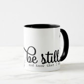 ビースティルバイブル引用文白黒 マグカップ (正面右)