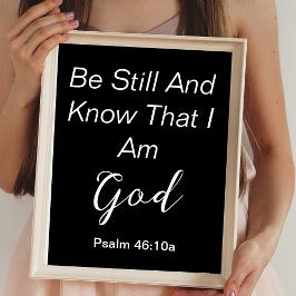 ビースティルパームシンプル白黒クリスチャン引用文 ポスター