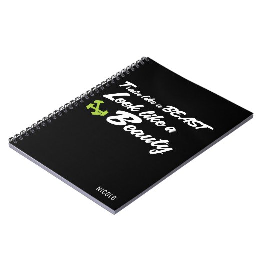 ビーストのフィットネスジャーナルのようにパーソナライズされた訓練する ノートブック (左側)