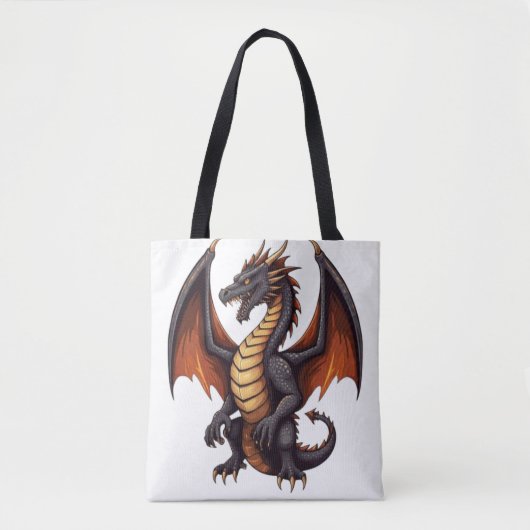 ビーストを解き放つ – デスメタルドラゴンマスコットティー トートバッグ (正面)