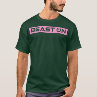 ビーストオンピンクジムフィットネストレーニングジムスローガンピンク Tシャツ