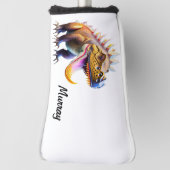 ビーストパーソナライズされたゴルフパターカバー ゴルフヘッドカバー (回転90)