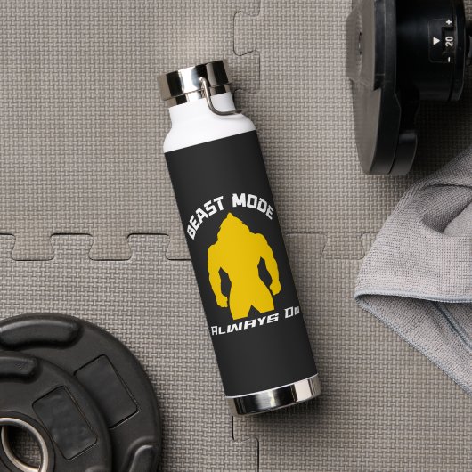 ビーストモード常にオン – ジム動機引用文 ウォーターボトル (ジム (回転後))