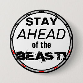 ビーストレッド・ブラック・ジオメトリックの前に 缶バッジ