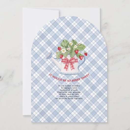 ビーストロベリーシャワーにベリー甘い男の赤ちゃん 招待状 (裏面)