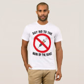 ビーストワクチンTシャツのマークにノーと言う Tシャツ (正面フル)