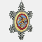 ビースト動物との無限の結び目 スノーフレークピューターオーナメント (左)