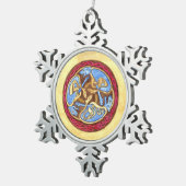 ビースト動物との無限の結び目 スノーフレークピューターオーナメント (右)