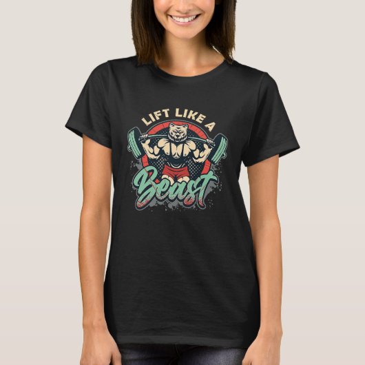 ビースト重量挙げボディービルダーのように持ち上げる Tシャツ (正面)