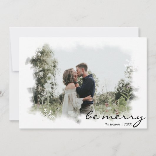 ビースノーフレークメリー切り出しクリスマスカード シーズンカード (正面)